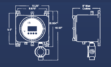 IR-8400D Dimensions & Side View